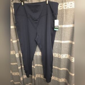 NWT ~ MTA SPORT Navy Activewear Fast Dry Workout Leggings ~ Women's Size 2X